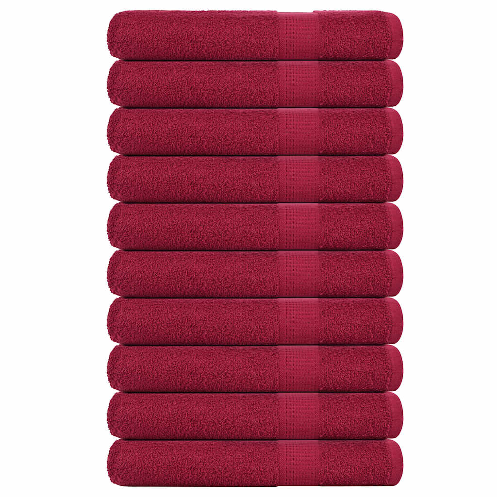 Towels 10 pcs Bordeaux 100x200 cm 360 gsm 100% Cotton - Decor Base