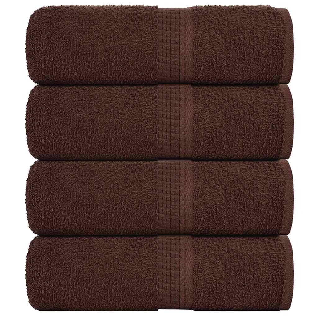 Soap Towels 4 pcs Brown 30x30 cm 360 gsm 100% Cotton - The Home Maker