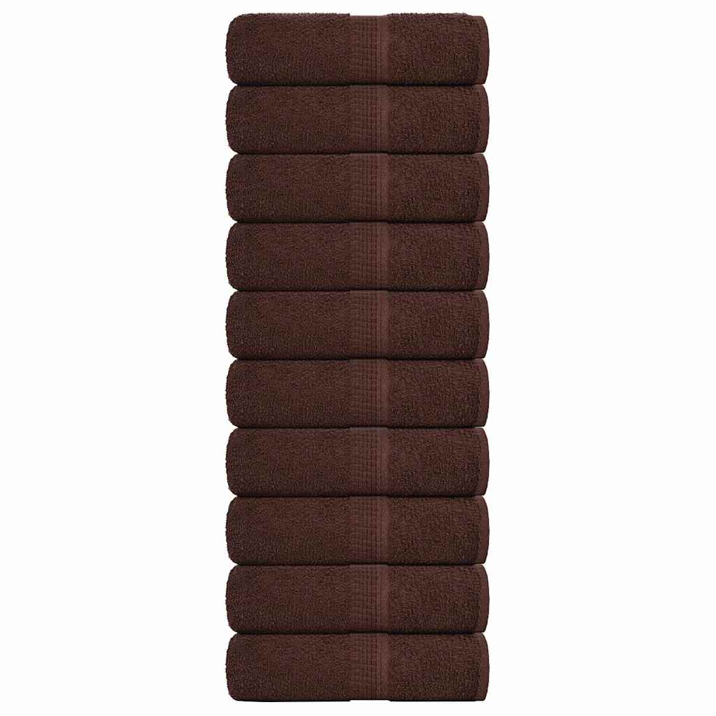 Soap Towels 10 pcs Brown 30x30 cm 360 gsm 100% Cotton - Merkel Designers