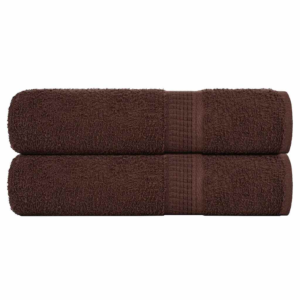 Bath Towels 2 pcs Brown 100x150 cm 360 gsm 100% Cotton - Discount Dealers