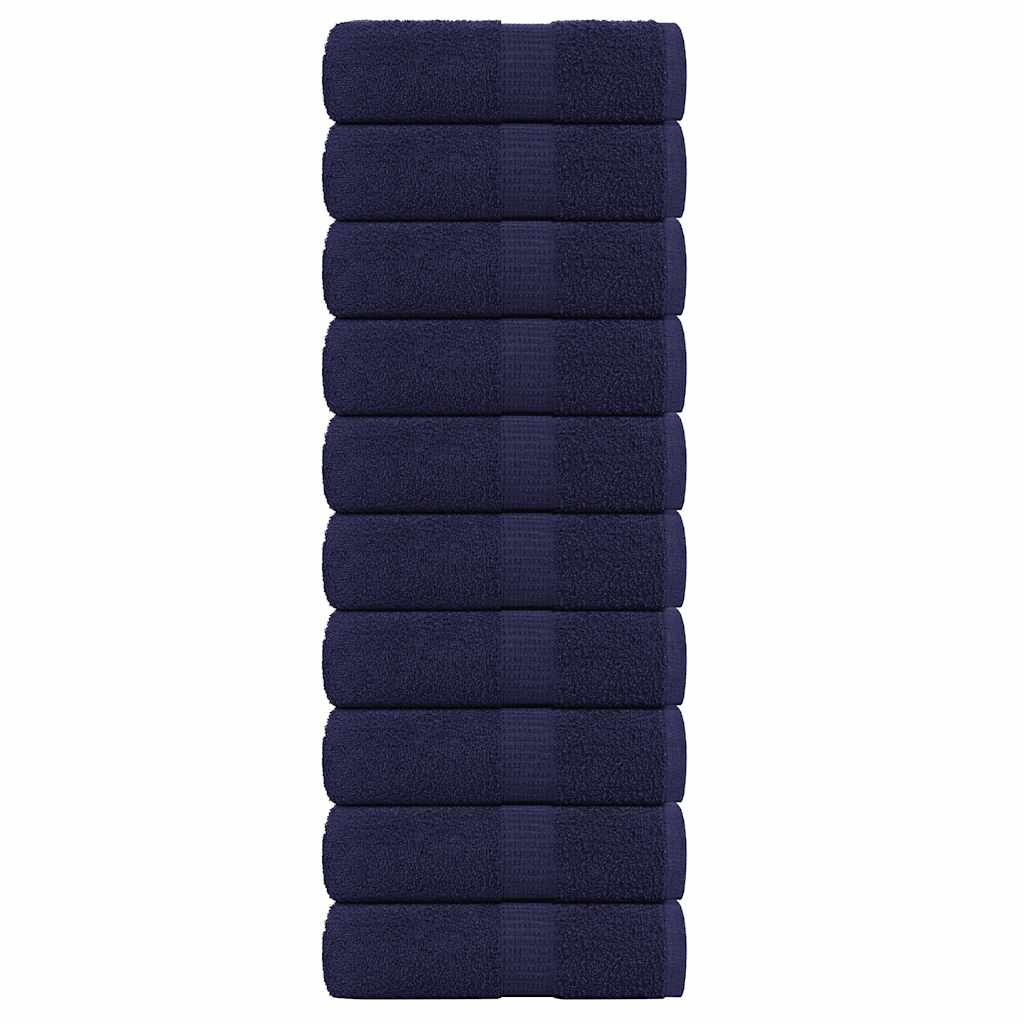 Guest Towels 10 pcs Navy Blue 30x50 cm 360 gsm 100% Cotton - Direct Imports