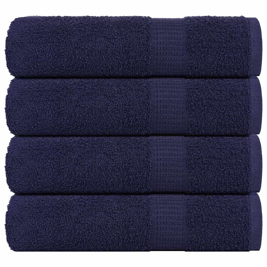 Bath Towels 4 pcs Navy Blue 100x150 cm 360 gsm 100% Cotton - Direct Imports