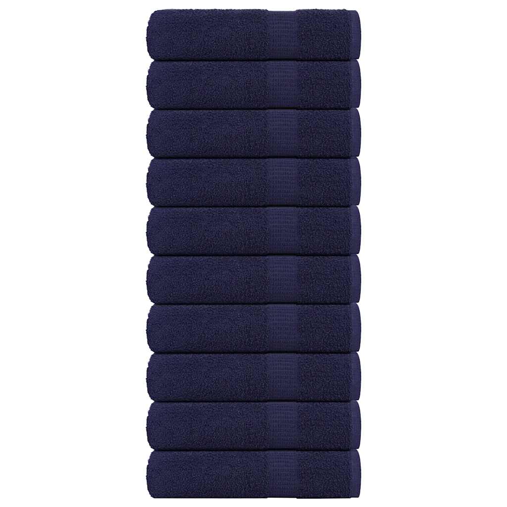 Bath Towels 10 pcs Navy Blue 100x150 cm 360 gsm 100% Cotton - Discount Dealers