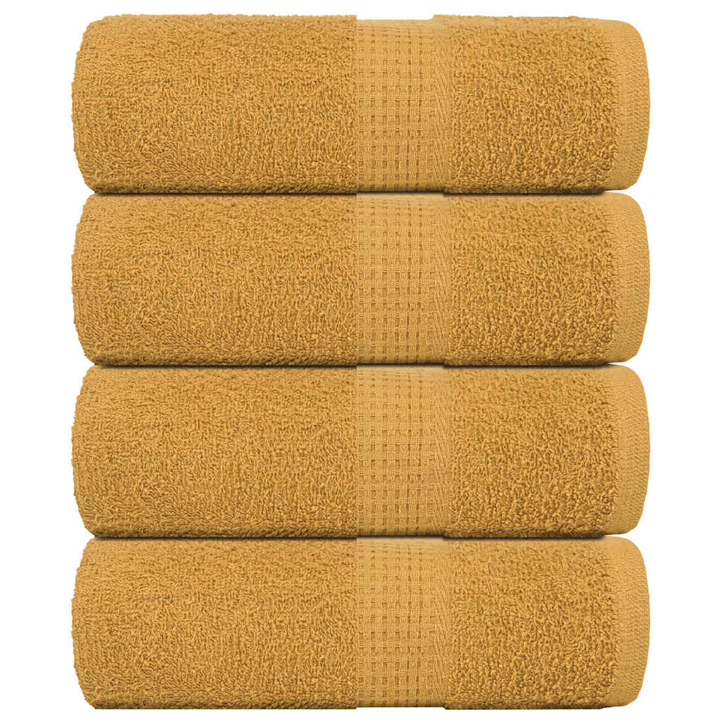 Guest Towels 4 pcs Gold 30x50 cm 360 gsm 100% Cotton - Direct Imports