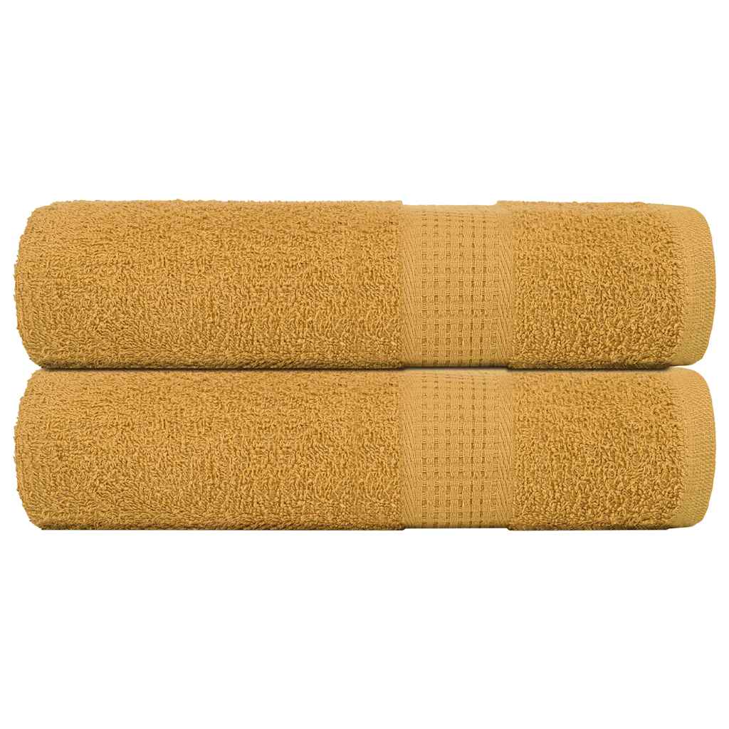 Hand Towels 2 pcs Gold 50x100 cm 360 gsm 100% Cotton - Merkel Designers