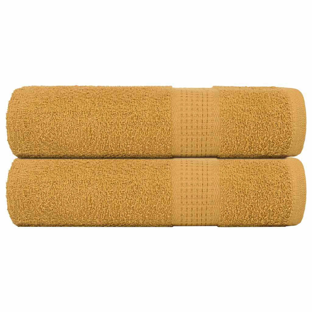 Shower Towels 2 pcs Gold 70x140 cm 360 gsm 100% Cotton - Direct Imports