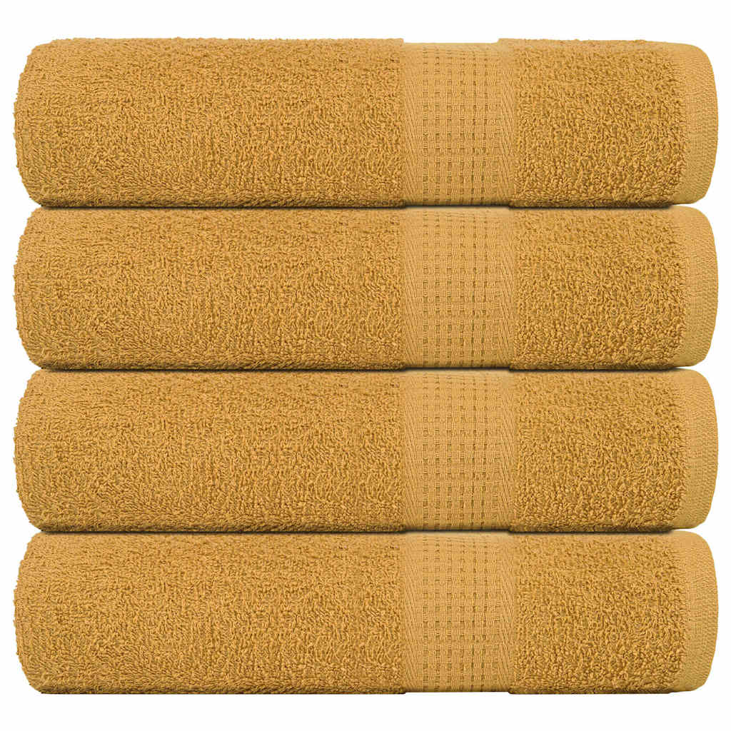 Shower Towels 4 pcs Gold 70x140 cm 360 gsm 100% Cotton - Design Hut
