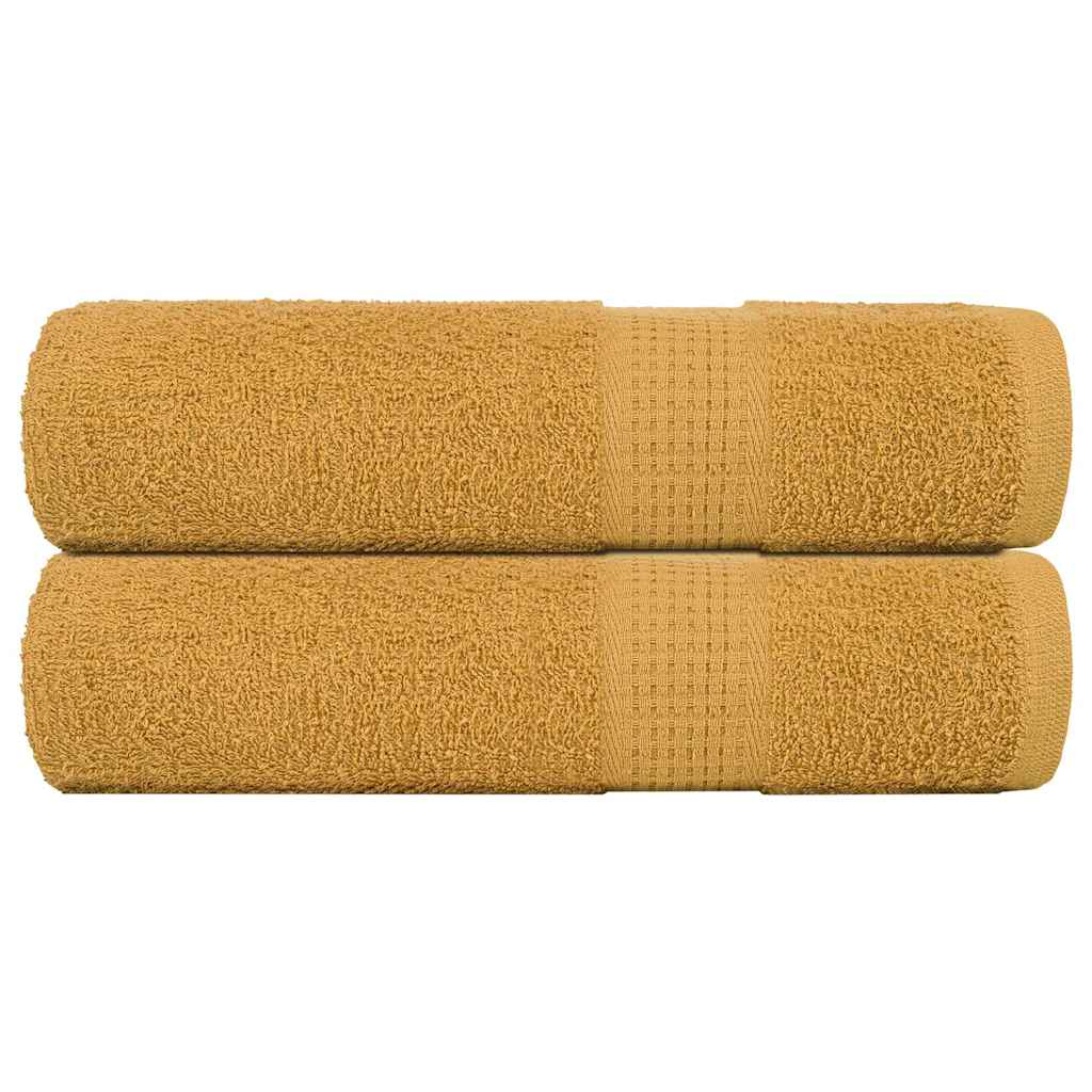 Bath Towels 2 pcs Gold 100x150 cm 360 gsm 100% Cotton - Casper Homes