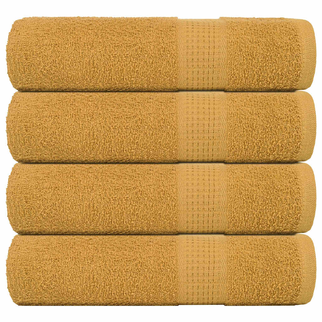 Bath Towels 4 pcs Gold 100x150 cm 360 gsm 100% Cotton - Tyrell & Tyrell