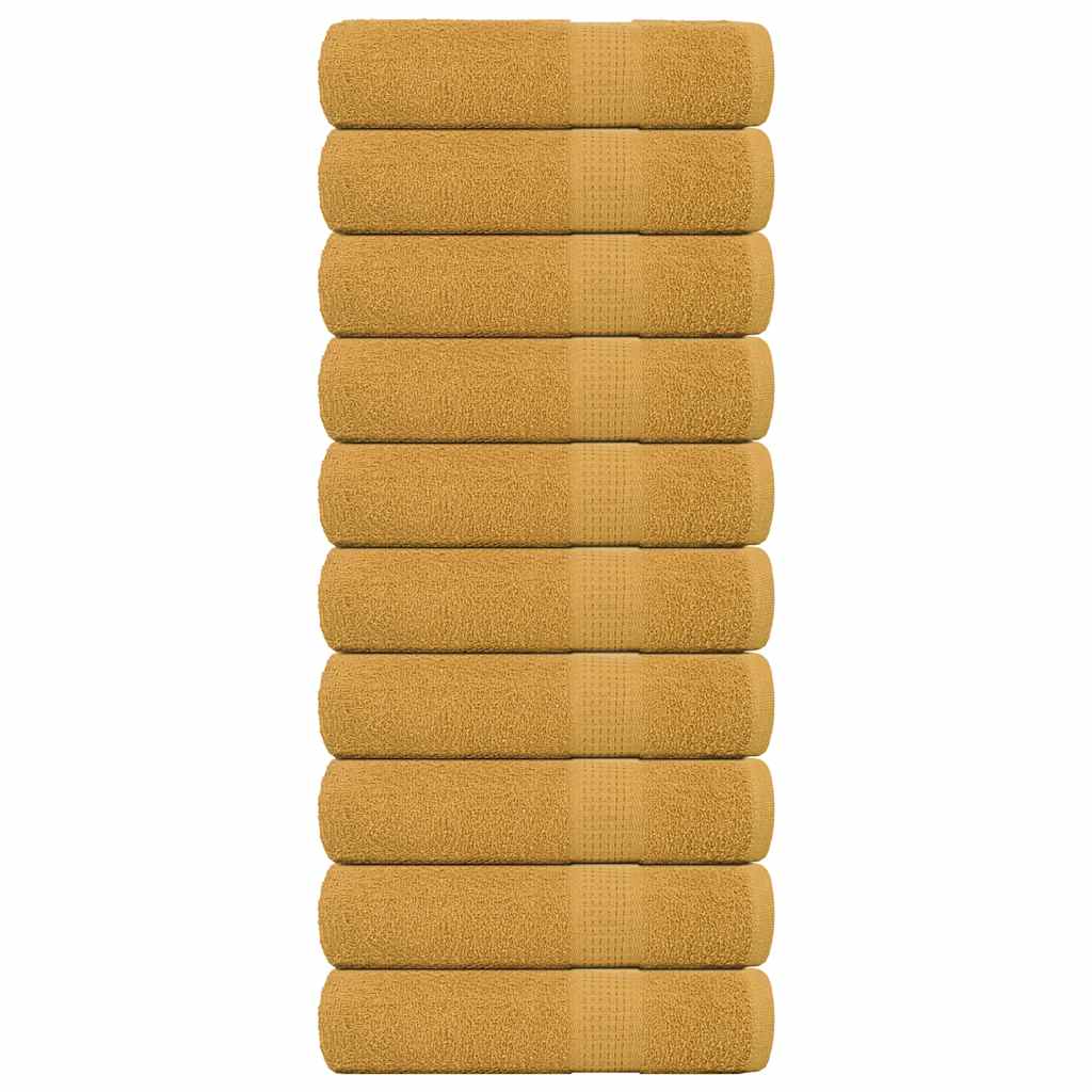 Bath Towels 10 pcs Gold 100x150 cm 360 gsm 100% Cotton - Millennium Furniture