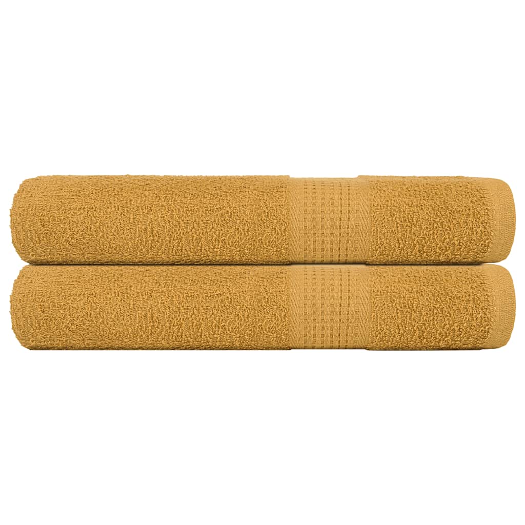 Sauna Towels 2 pcs Gold 80x200 cm 360 gsm 100% Cotton - Discount Dealers