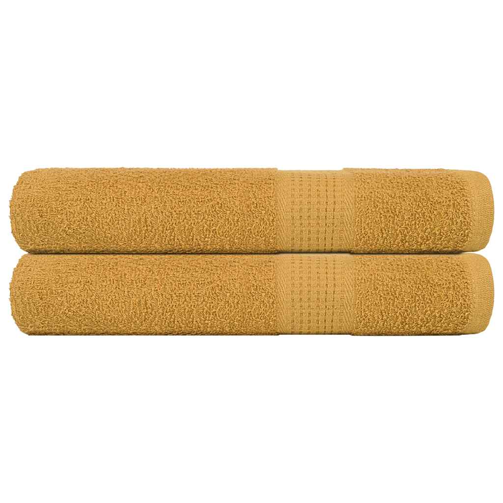 Towels 2 pcs Gold 100x200 cm 360 gsm 100% Cotton - All Things Good