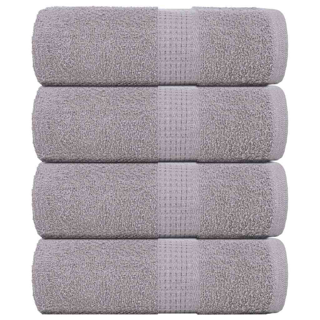 Soap Towels 4 pcs Grey 30x30 cm 360 gsm 100% Cotton - Decor Base