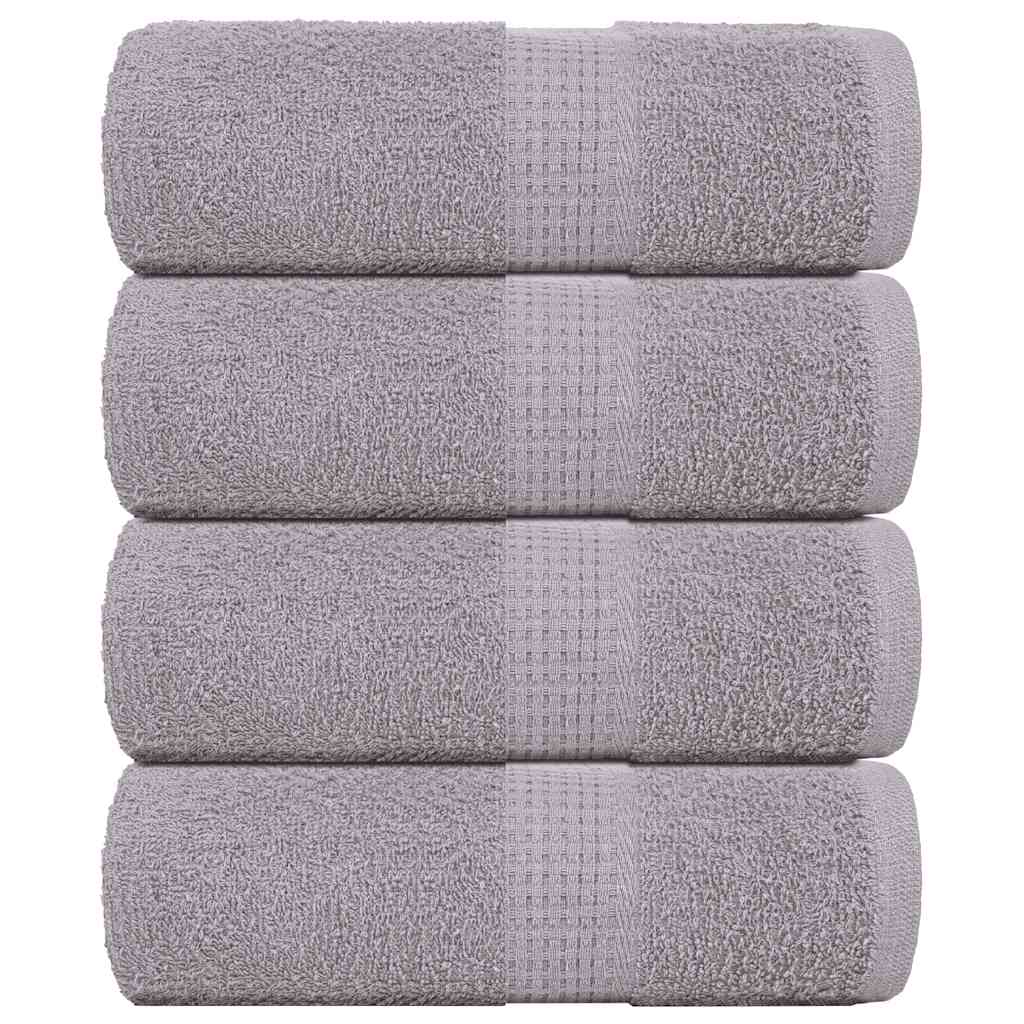 Guest Towels 4 pcs Grey 30x50 cm 360 gsm 100% Cotton - Decor Base