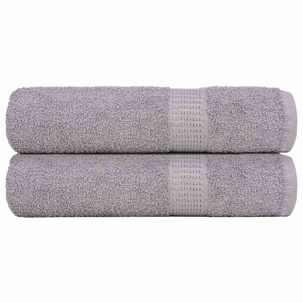 Shower Towels 2 pcs Grey 70x140 cm 360 gsm 100% Cotton - Sid & Sam