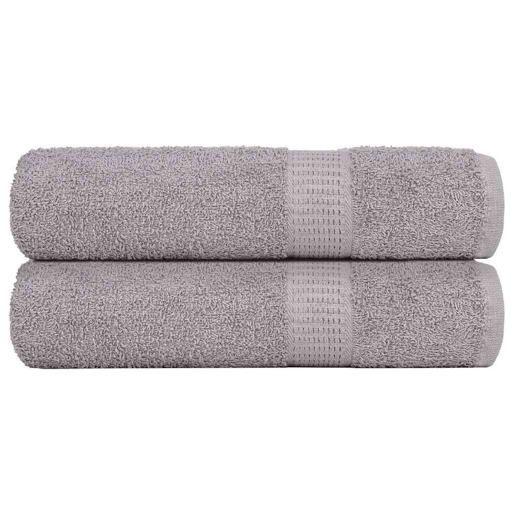 Bath Towels 2 pcs Grey 100x150 cm 360 gsm 100% Cotton - Design Hut