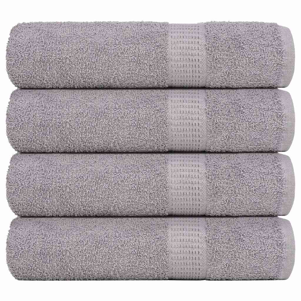 Bath Towels 4 pcs Grey 100x150 cm 360 gsm 100% Cotton - R and M Furniture