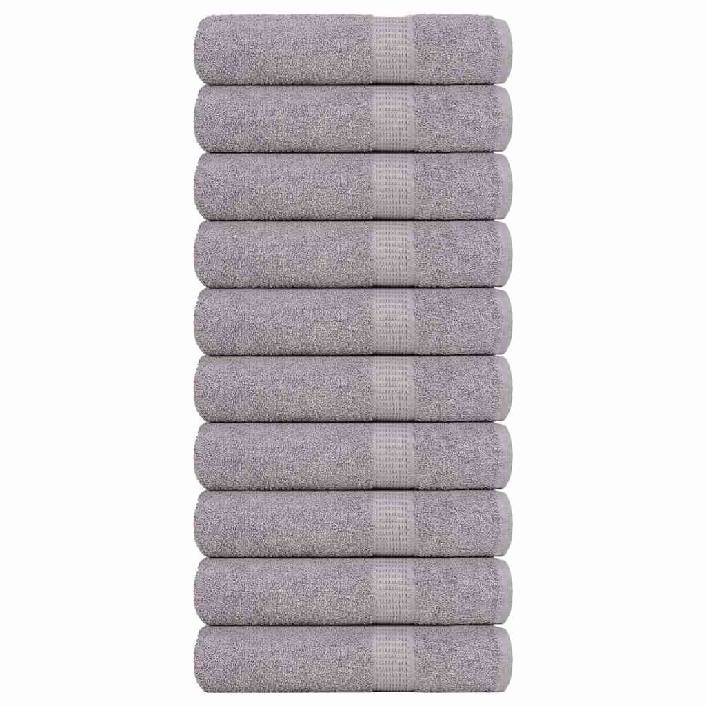Bath Towels 10 pcs Grey 100x150 cm 360 gsm 100% Cotton - R and M Furniture