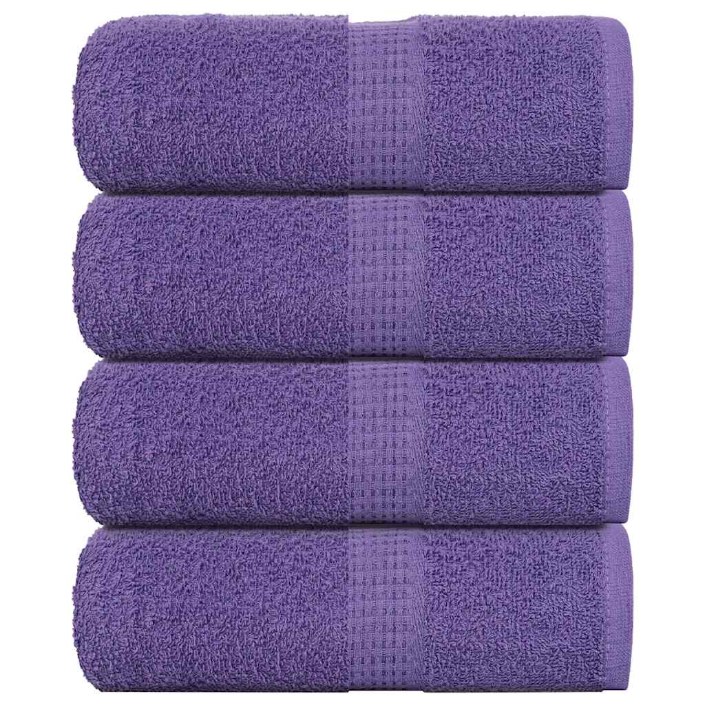 Guest Towels 4 pcs Purple 30x50 cm 360 gsm 100% Cotton - Direct Imports