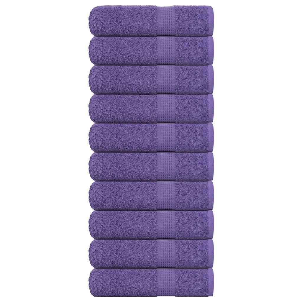 Hand Towels 10 pcs Purple 50x100 cm 360 gsm 100% Cotton - Discount Dealers
