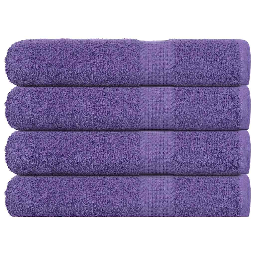 Towels 4 pcs Purple 100x200 cm 360 gsm 100% Cotton - Direct Imports