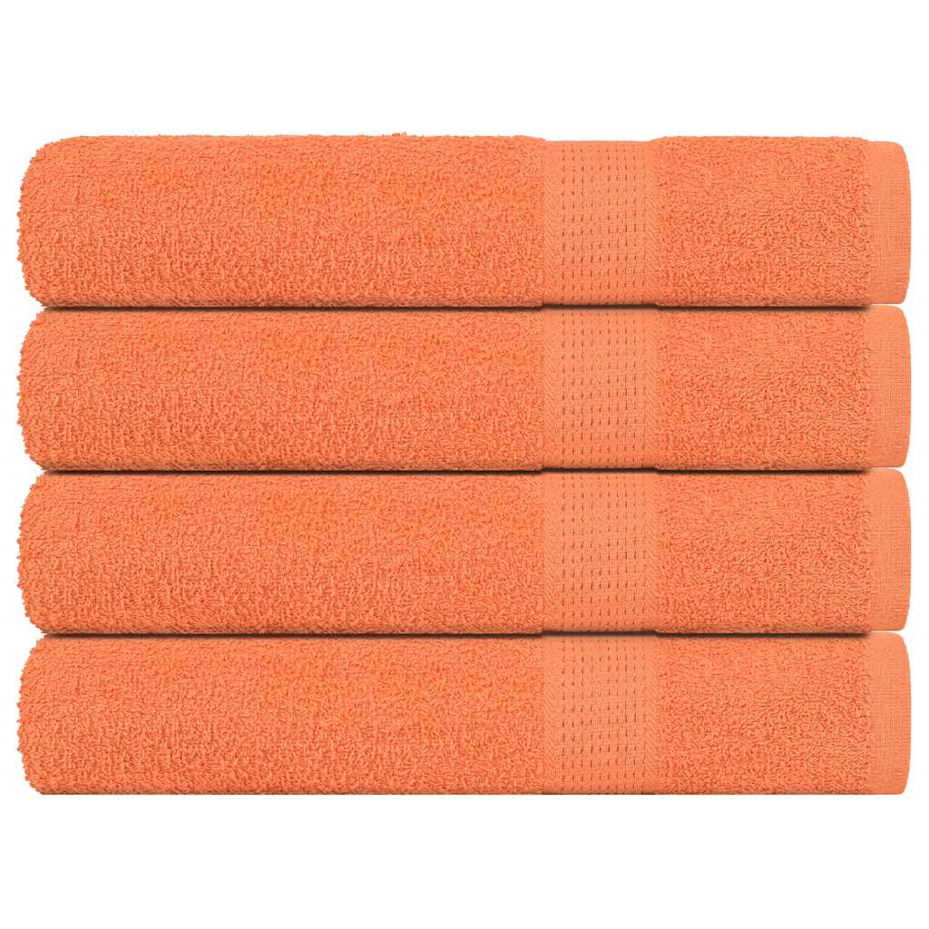 Towels 4 pcs Orange 100x200 cm 360 gsm 100% Cotton - Brittle & Co