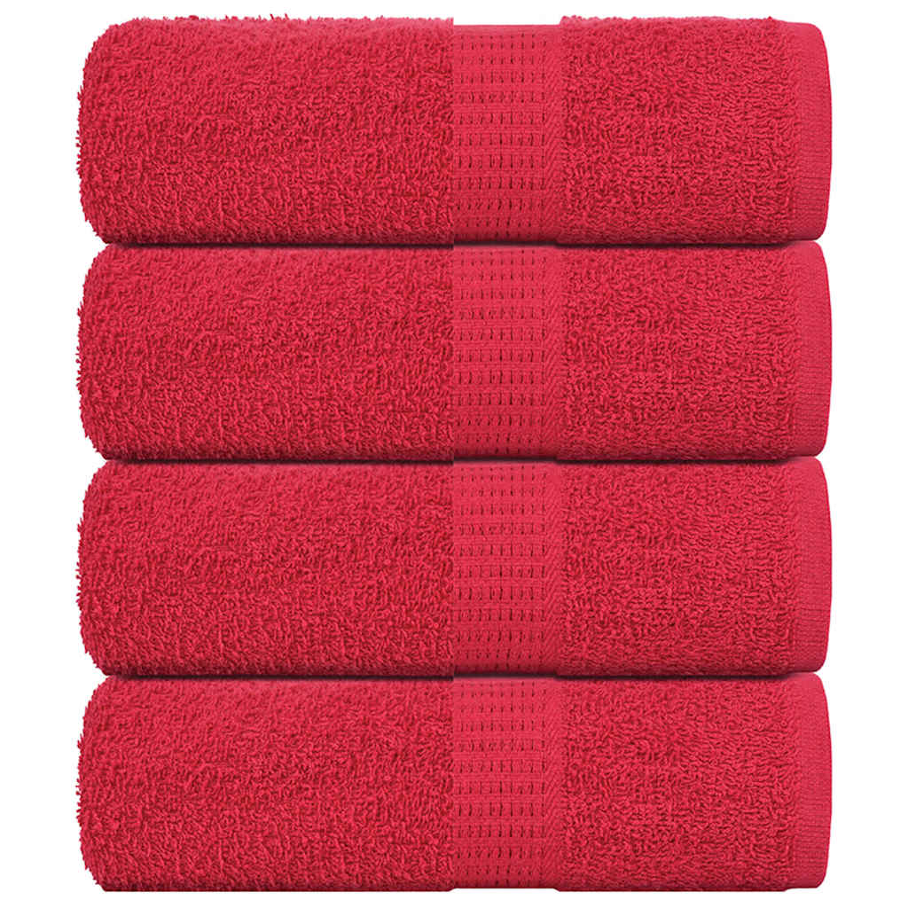 Soap Towels 4 pcs Red 30x30 cm 360 gsm 100% Cotton - Charlotte Dunes