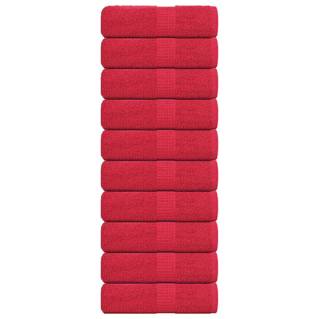 Soap Towels 10 pcs Red 30x30 cm 360 gsm 100% Cotton - Millennium Furniture