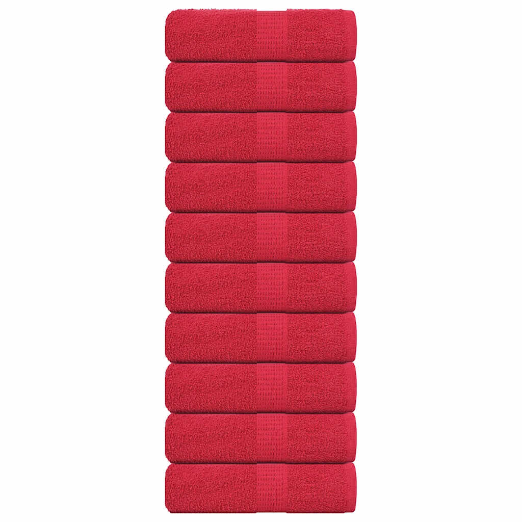 Guest Towels 10 pcs Red 30x50 cm 360 gsm 100% Cotton - Style and Chic