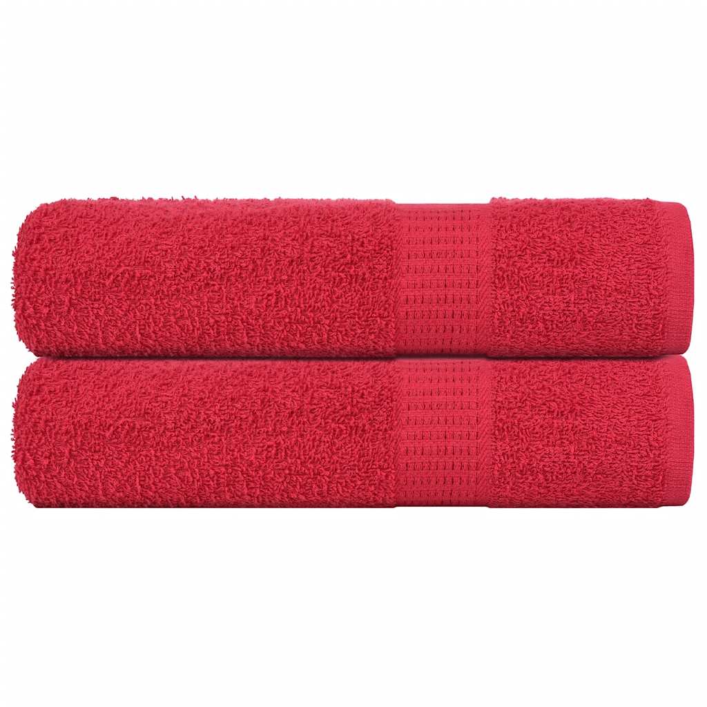 Hand Towels 2 pcs Red 50x100 cm 360 gsm 100% Cotton - Discount Dealers