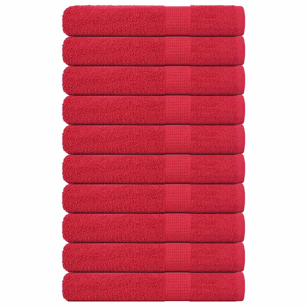 Sauna Towels 10 pcs Red 80x200 cm 360 gsm 100% Cotton - Brittle & Co