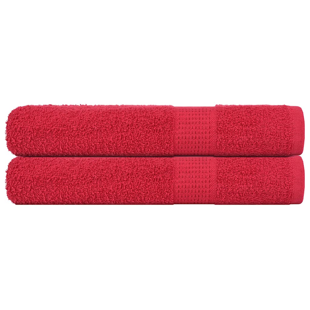 Towels 2 pcs Red 100x200 cm 360 gsm 100% Cotton - Direct Imports