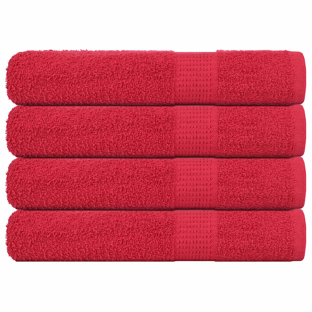 Towels 4 pcs Red 100x200 cm 360 gsm 100% Cotton - Merkel Designers