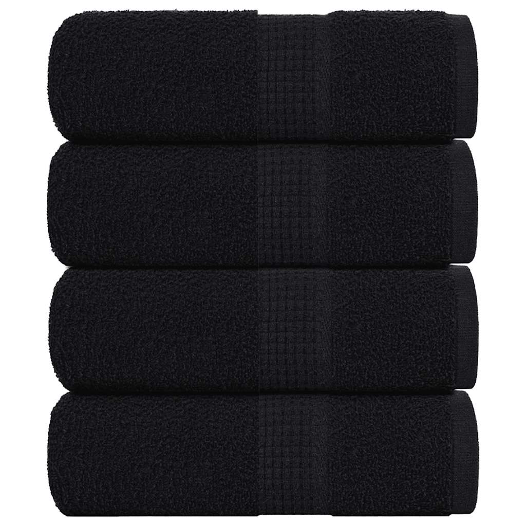 Soap Towels 4 pcs Black 30x30 cm 360 gsm 100% Cotton - The Home Maker