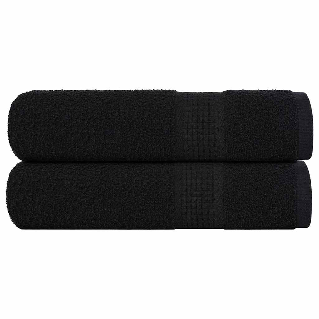 Bath Towels 2 pcs Black 100x150 cm 360 gsm 100% Cotton - Tyrell & Tyrell