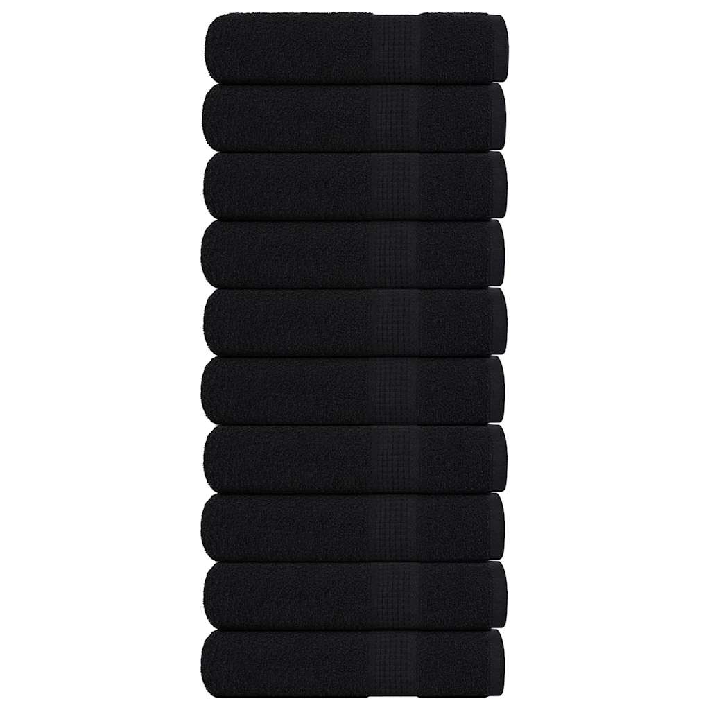 Bath Towels 10 pcs Black 100x150 cm 360 gsm 100% Cotton - Millennium Furniture