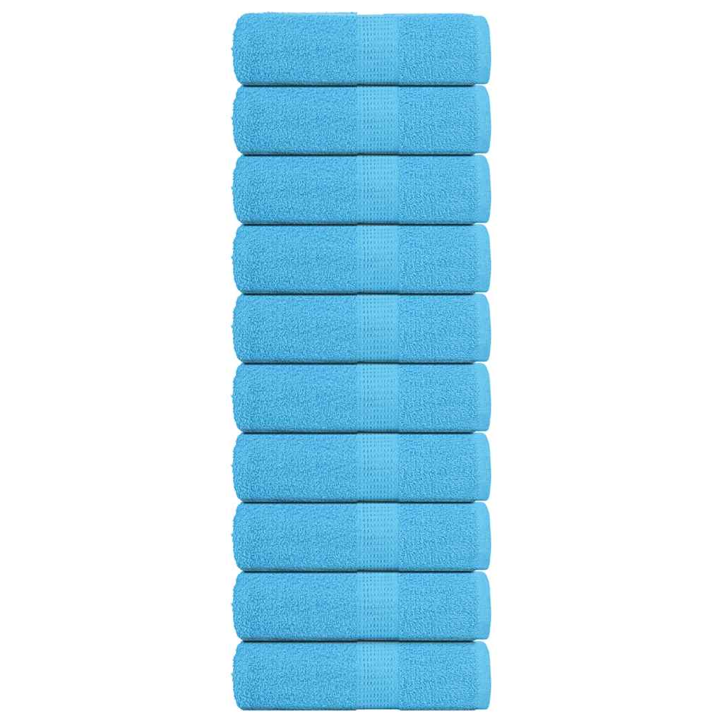 Soap Towels 10 pcs Turquoise 30x30 cm 360 gsm 100% Cotton - Design Hut