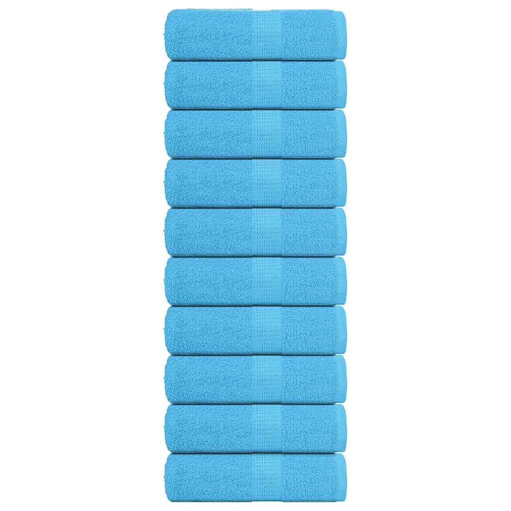 Guest Towels 10 pcs Turquoise 30x50 cm 360 gsm 100% Cotton - The Home Maker