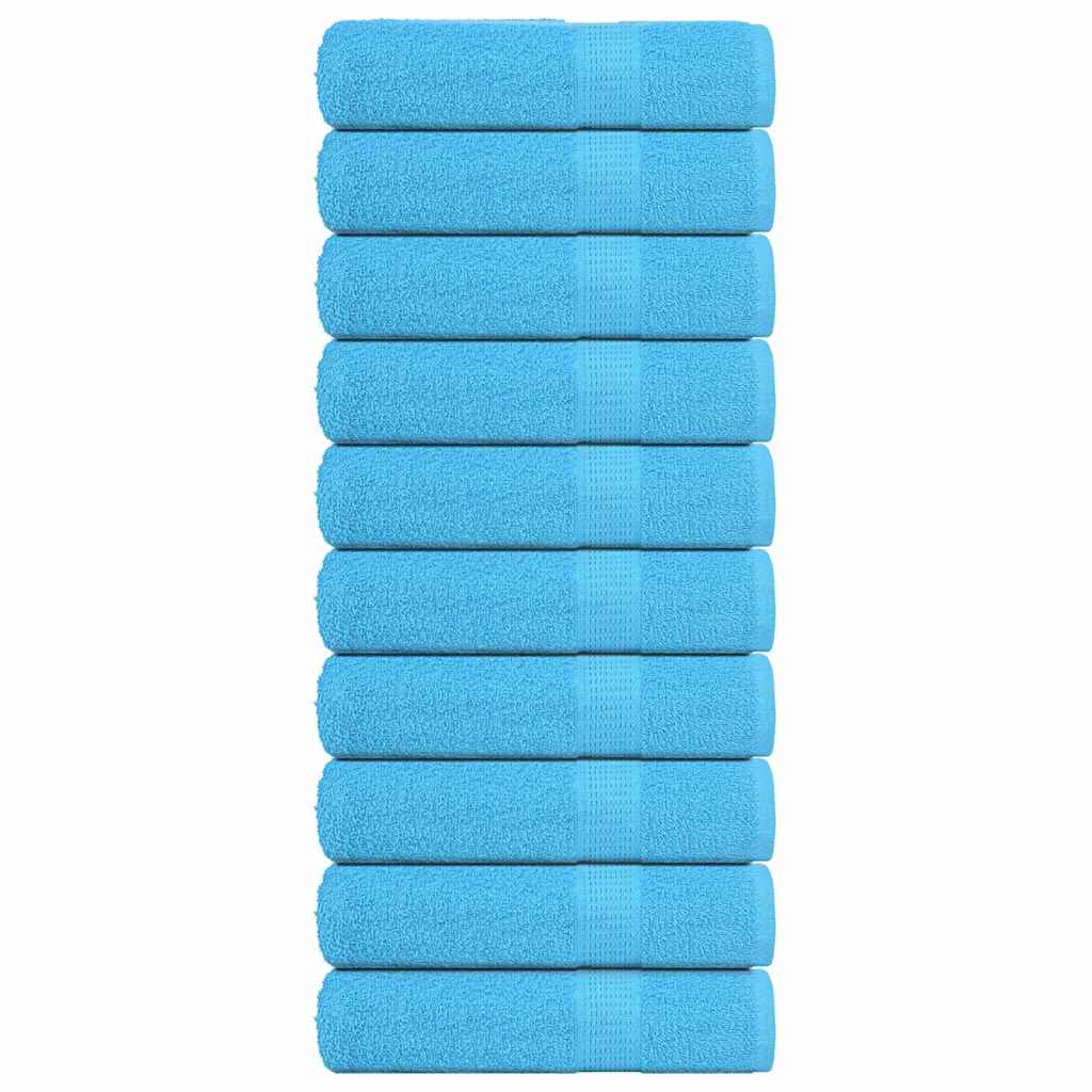 Bath Towels 10 pcs Turquoise 100x150 cm 360 gsm 100% Cotton - Charlotte Dunes