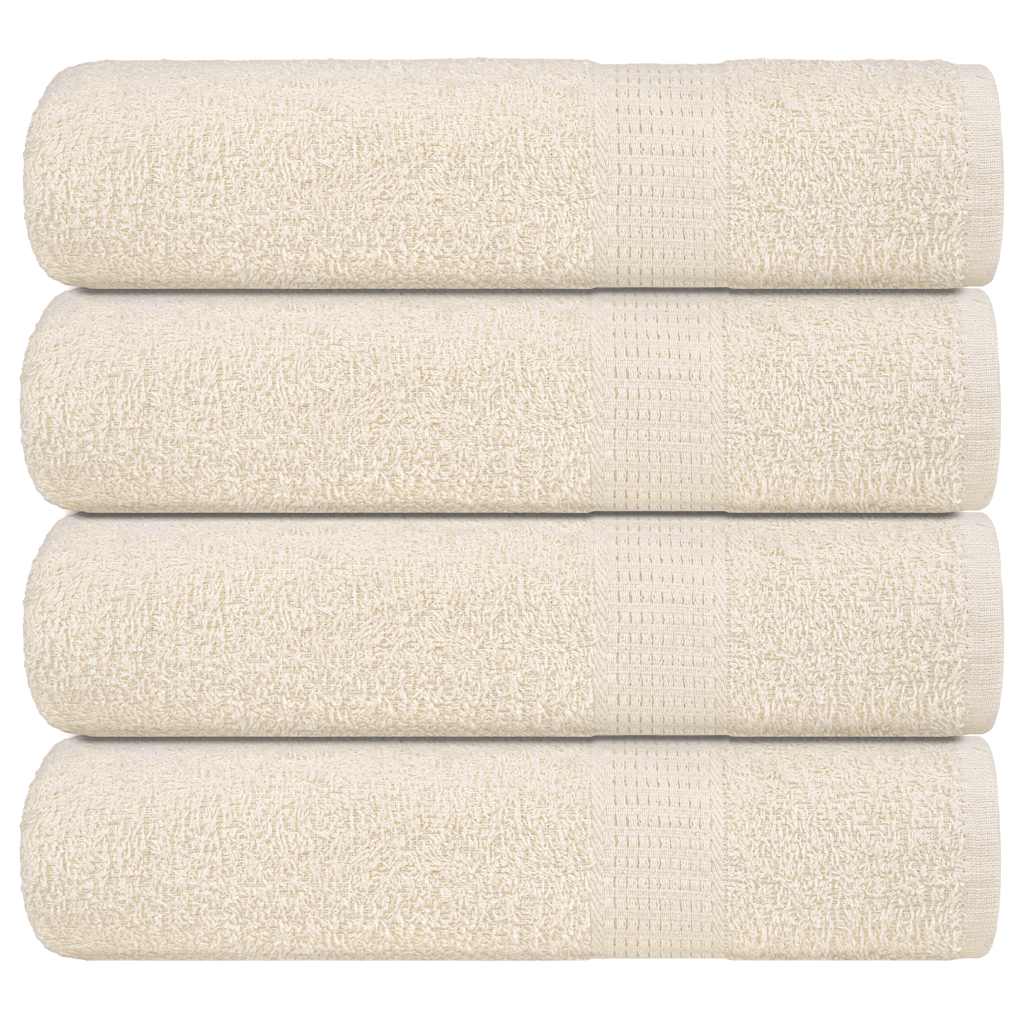Shower Towels 4 pcs Cream 70x140 cm 360 gsm 100% Cotton - Merlin Deals