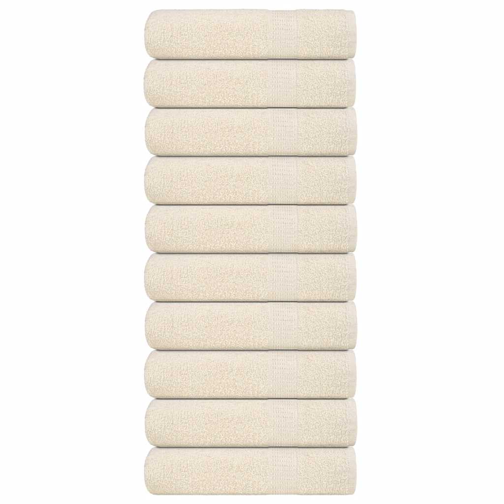 Bath Towels 10 pcs Cream 100x150 cm 360 gsm 100% Cotton - Casper Homes