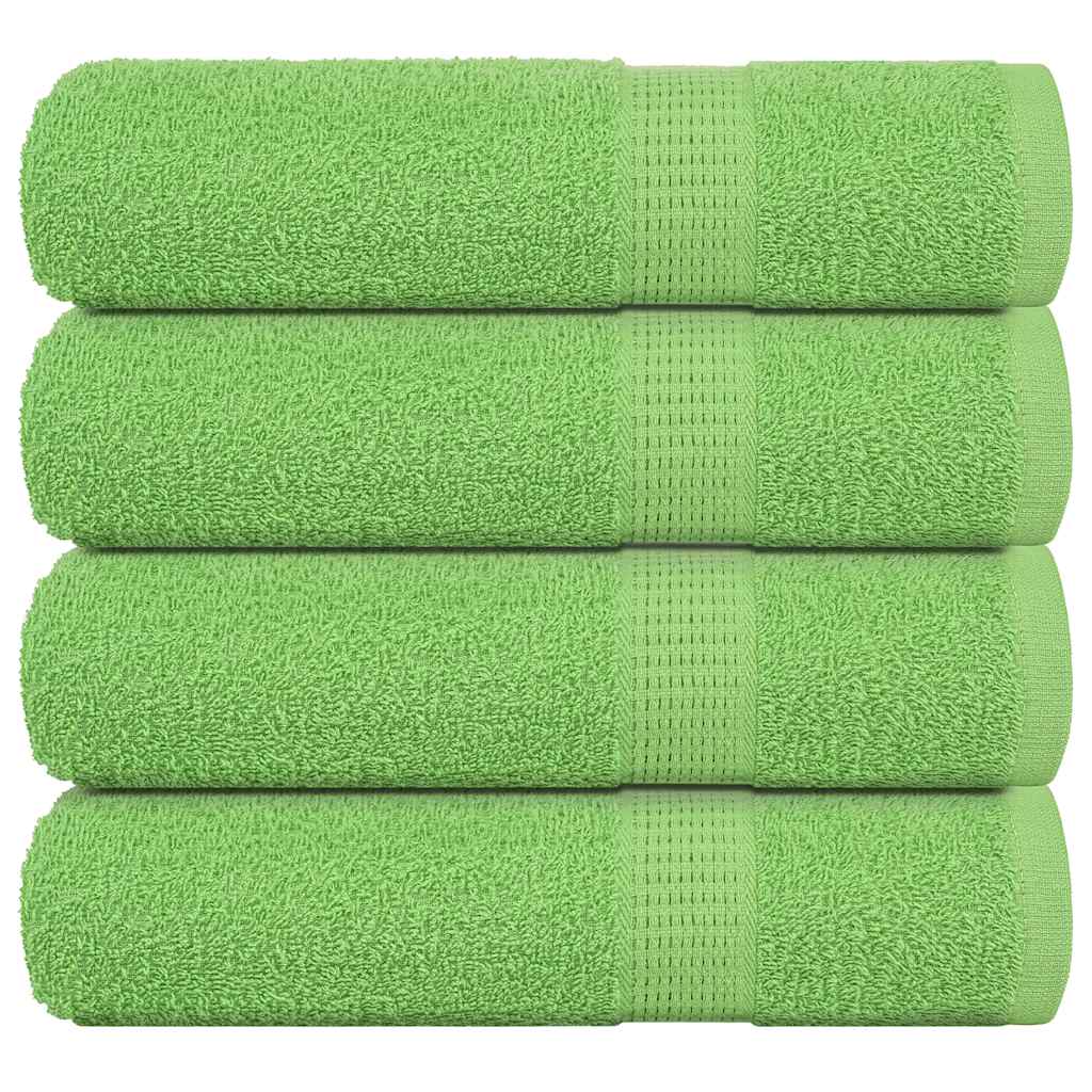 Bath Towels 4 pcs Apple Green 100x150 cm 360 gsm 100% Cotton - Merlin Deals