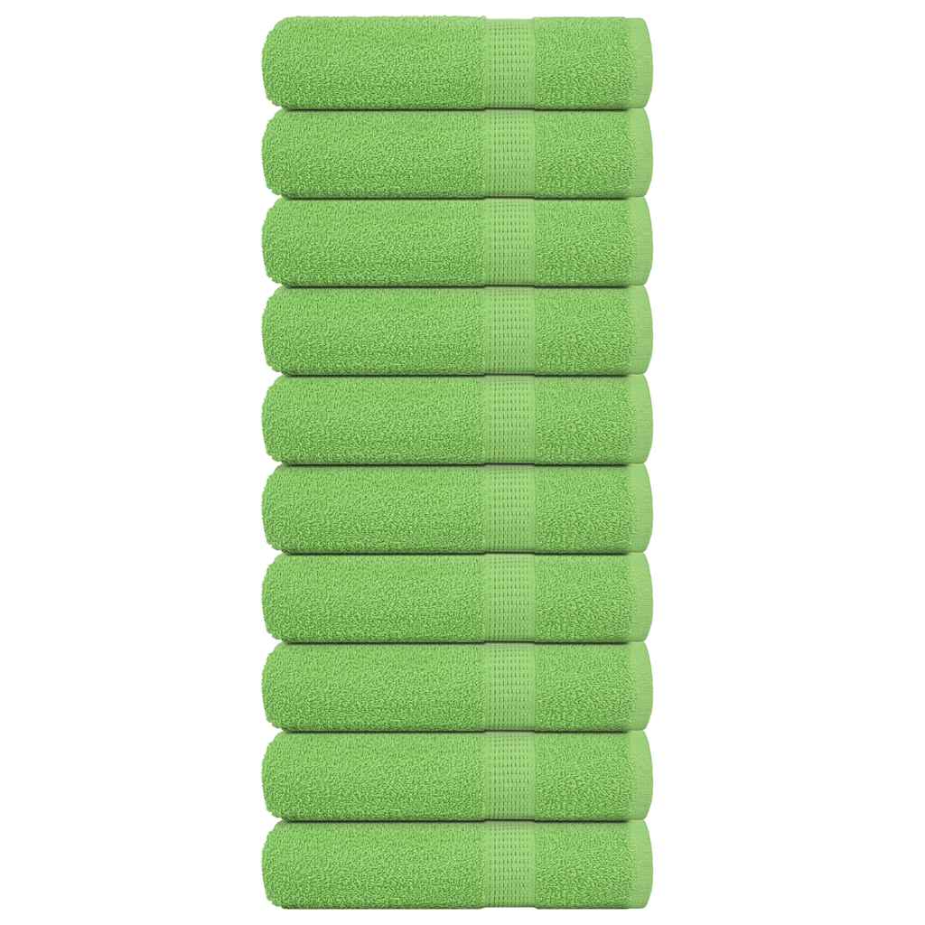 Bath Towels 10 pcs Apple Green 100x150 cm 360 gsm 100% Cotton - Merlin Deals