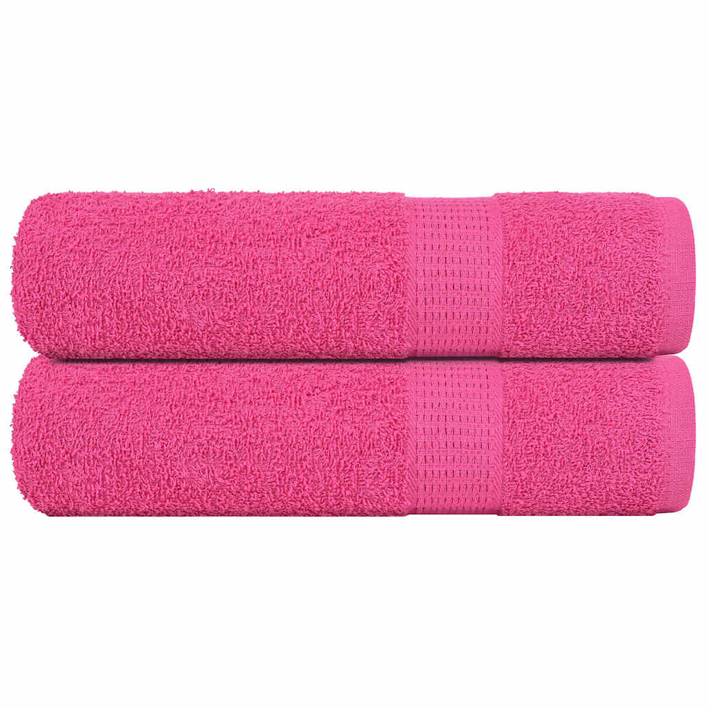 Shower Towels 2 pcs Pink 70x140 cm 360 gsm 100% Cotton - R and M Furniture
