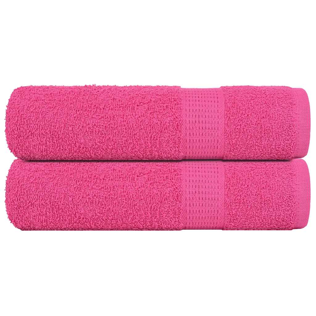 Bath Towels 2 pcs Pink 100x150 cm 360 gsm 100% Cotton - Discount Dealers
