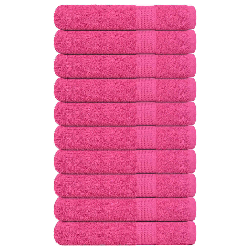 Towels 10 pcs Pink 100x200 cm 360 gsm 100% Cotton - Direct Imports