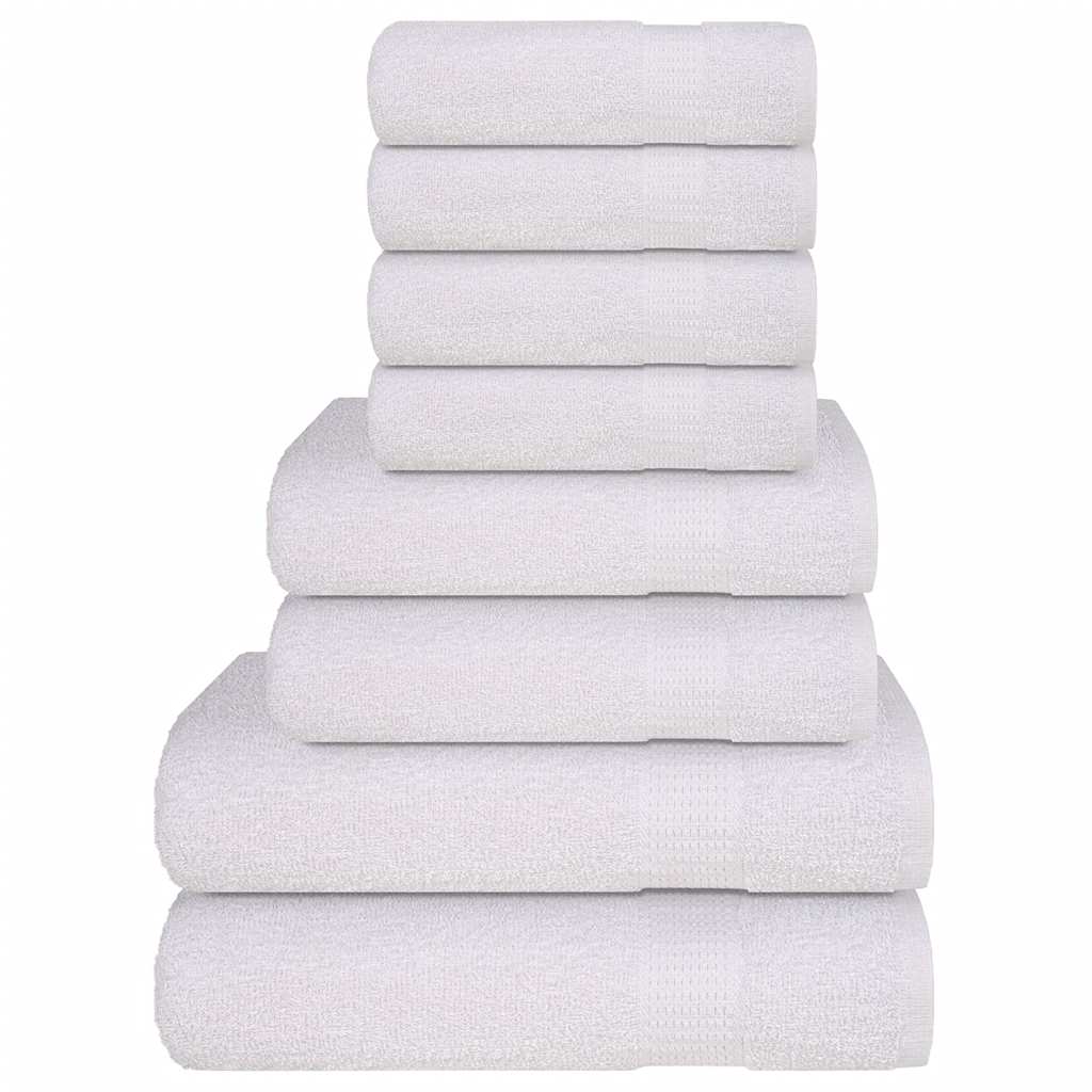 8 Piece Towel Set White 360 gsm 100% Cotton - Merkel Designers