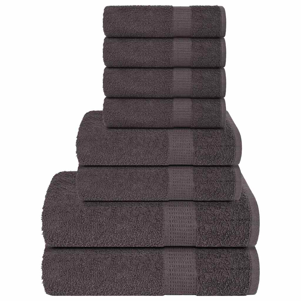 8 Piece Towel Set Anthracite 360 gsm 100% Cotton - The Home Maker