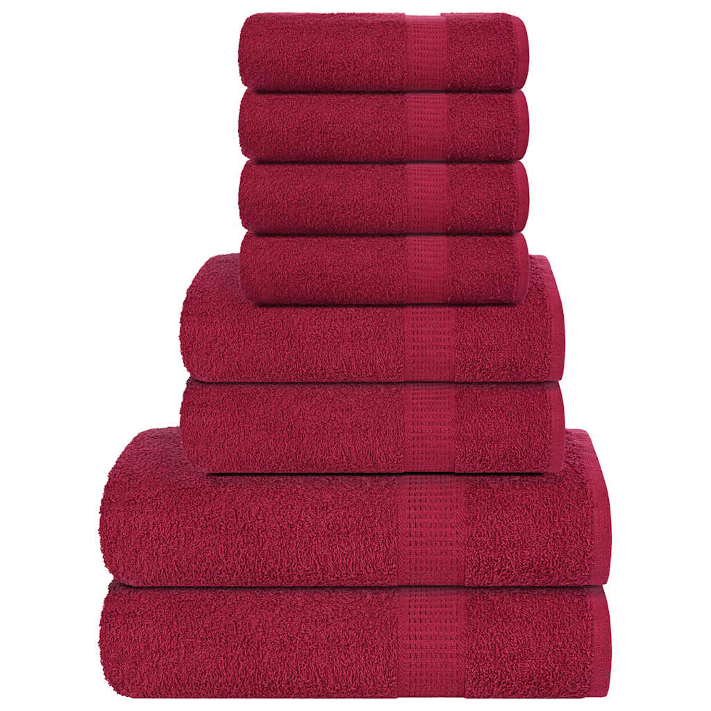 8 Piece Towel Set Bordeaux 360 gsm 100% Cotton - Tyrell & Tyrell