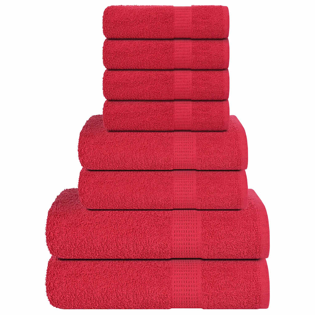 8 Piece Towel Set Red 360 gsm 100% Cotton - Style and Chic
